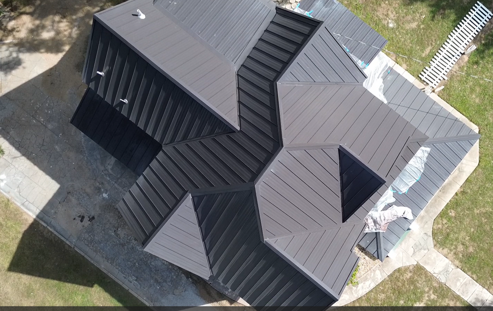 Dark bronze standing seam metal roof in Tavares, Florida
